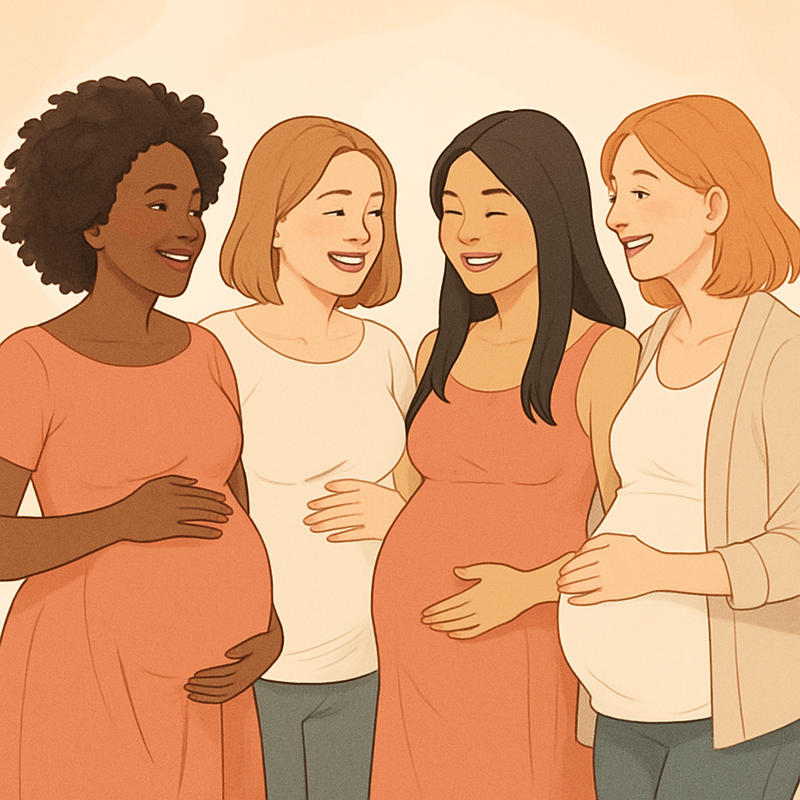 Diverse group of pregnant women