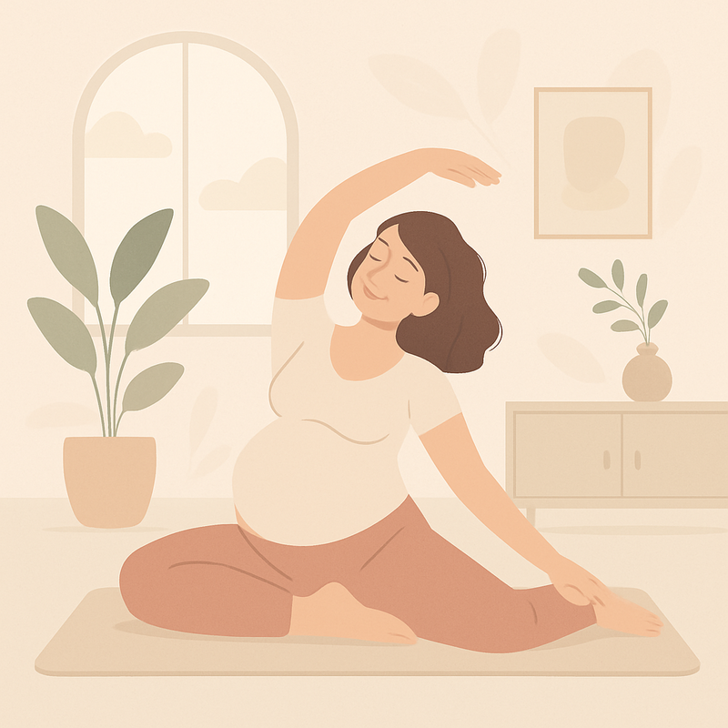 Pregnant woman doing yoga
